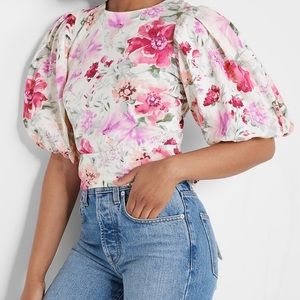 Express Floral Puff Sleeve tie back too